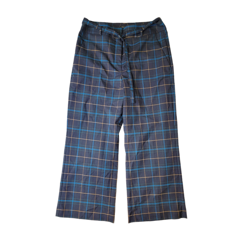 Ann Taylor Women's Tartan Plaid High Rise Cropped Trousers Multicolor Size 8